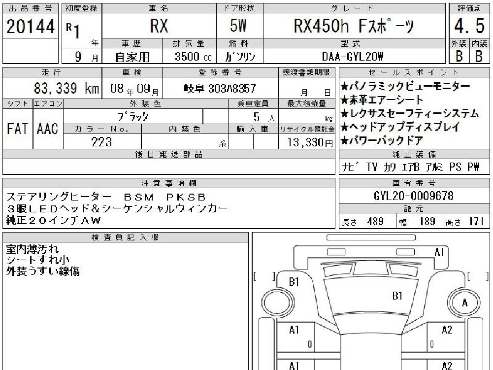 
								2019 Lexus RX450h F Sport full									