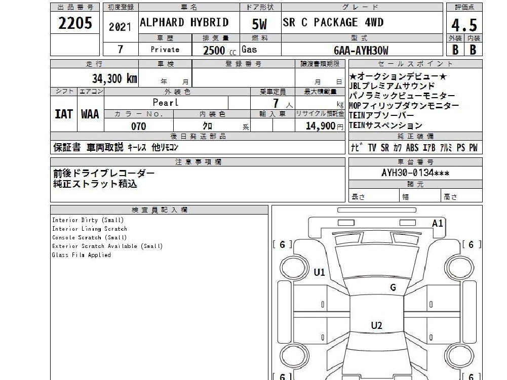 
								2021 TOYOTA ALPHARD HYBRID SR CPACKAGE 4WD full									